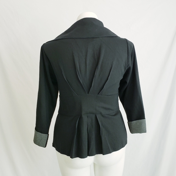 *Last Chance* Theory Sheena Lightweight Belted Jacket Large Collar Coat Black - Picture 4 of 10